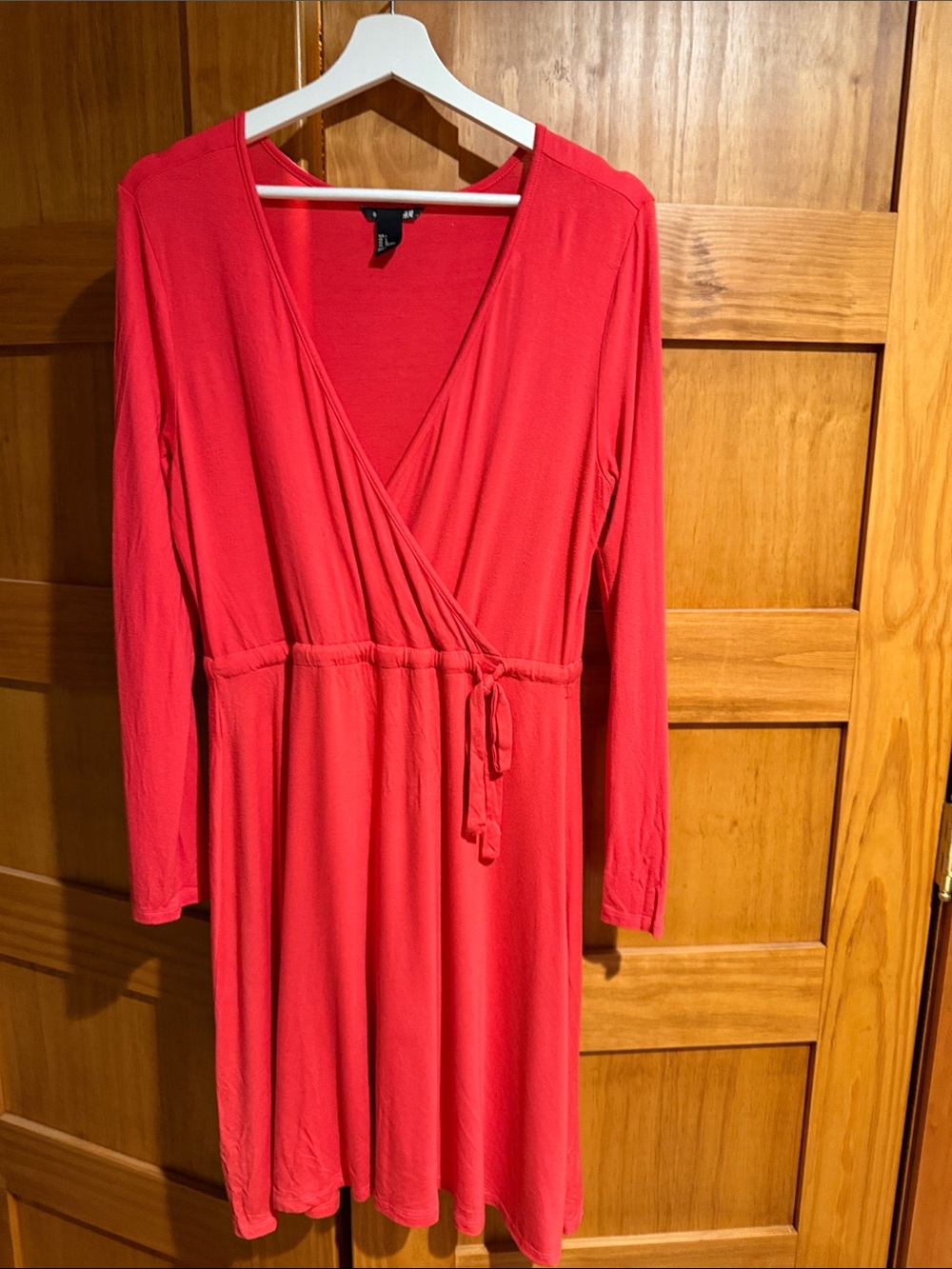 H&M Long Sleeve Wrap Dress in Red